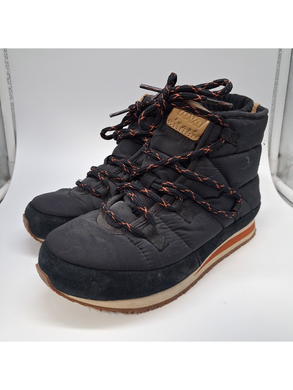 Teva Ember Lace Womens Size 6 Black Orange Quilted Slipper Boots 1102130